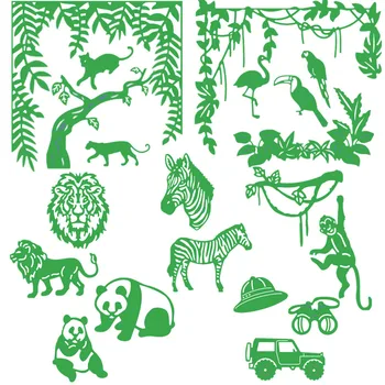 

Animals Lion Panda Zebra Monkey and Forest Metal Cutting Dies Stencils for Scrapbooking Embossing Die Cards Making New 2019