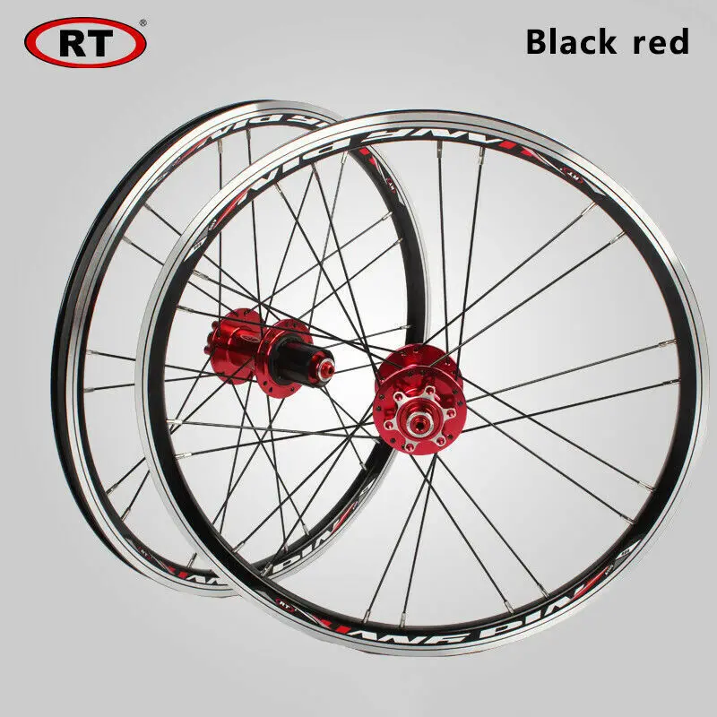 Black-Red-406 BMX велосипед колеса 7/8/9/10S довод подшипник Алюминий колесная 406/451 - Цвет: Black-Red-406