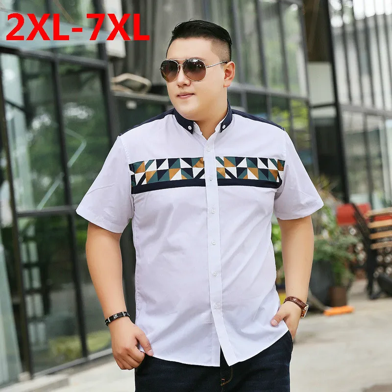 Новинка 2018 большие размеры 9XL 8XL 7X 6XL 5XL брендовая одежда рубашка с коротким