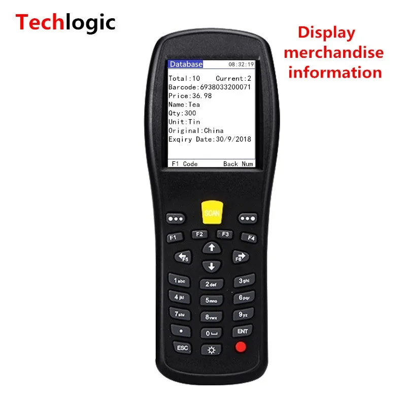 Techlogic X5 сканер штрих-кода беспроводной лазерный ручной терминал КПК Склад Супермаркет инвентарь дисплей информация о продукте