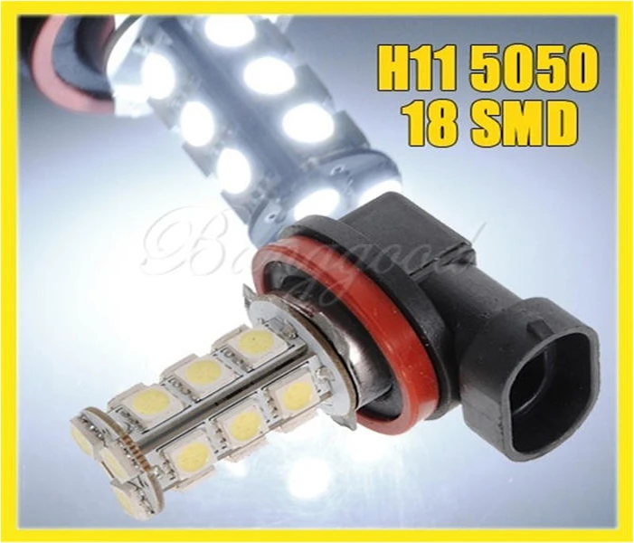 White H11 H8 18 LED 5050 SMD Car Auto Day Driving Fog Lights Headlighit Lamp Bulb DC12V One Piece Best Price | Автомобили и