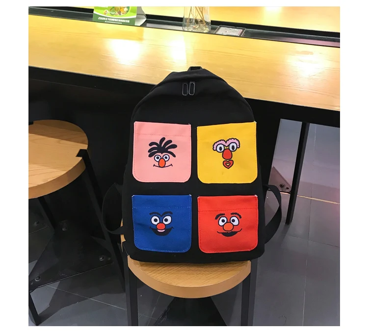 Menghuo 2019 Backpacks Women Cartoon Printed High Quality Canvas Backpack for Girl School Bag Teenagers Women Travel Bag Mochila_34-1_11