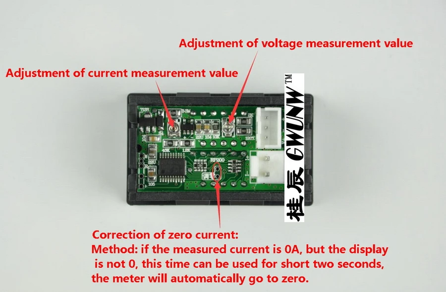 GWUNW BY32A 200V 20A-500A DC Напряжение Амперметр измеритель тока Вольтметр двойной светодиодный дисплей [* должен иметь шунт для использования*]