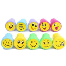 10Pcs Emoji Smile Silly Face Stamps Set Stationery For Kids Gift Party Loot Bag 2.5×3.5cm