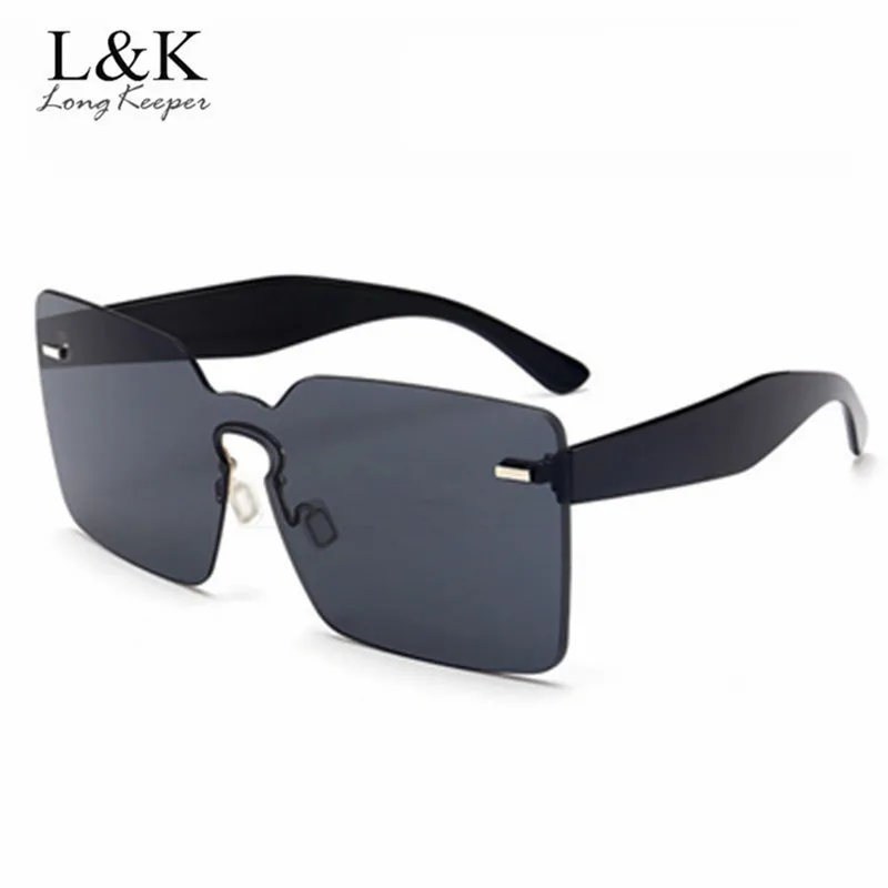 Long Keeper Women 2018 Oversized Sunglasses Women Steampunk  Sun Glasses Square Frame Clear Transparent Male Female Glasses