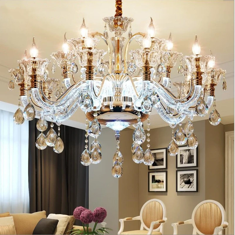 New High Grade European Crystal LED Large living Room