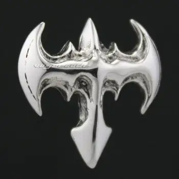 

925 Sterling Silver Bat BATMAN Earring Mens Biker Rock Punk Stud Earrings 8M012