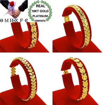 

OMHXFC Wholesale European Fashion Woman Man Female Male Party Wedding Gift Vintage Wide Watch 18KT Gold Bracelets BE164