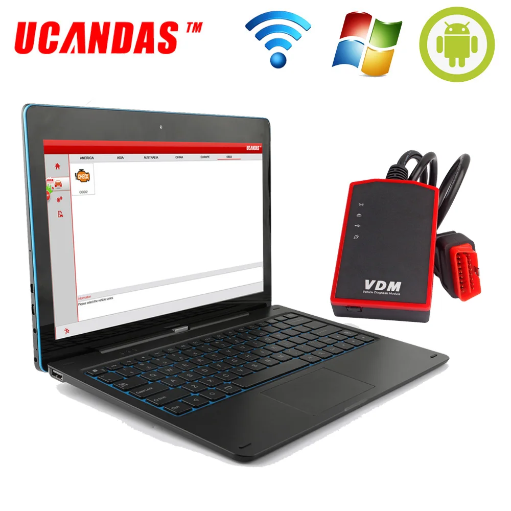 

2019 Original UCANDAS VDM V4.6 WIFI Universal Car Diagnostic Tool Update Online Support Windows PC Android System Auto Scanner