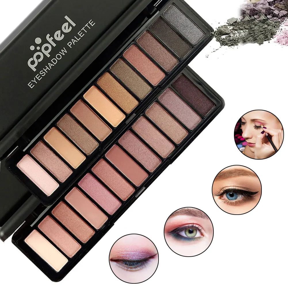 Eyes Makeup Eyeshadow Palette 12 Colors Waterproof Matte Eye Shadow Powder Cosmetic Gift Women Eyes Cosmetic Eye Shadow Palette