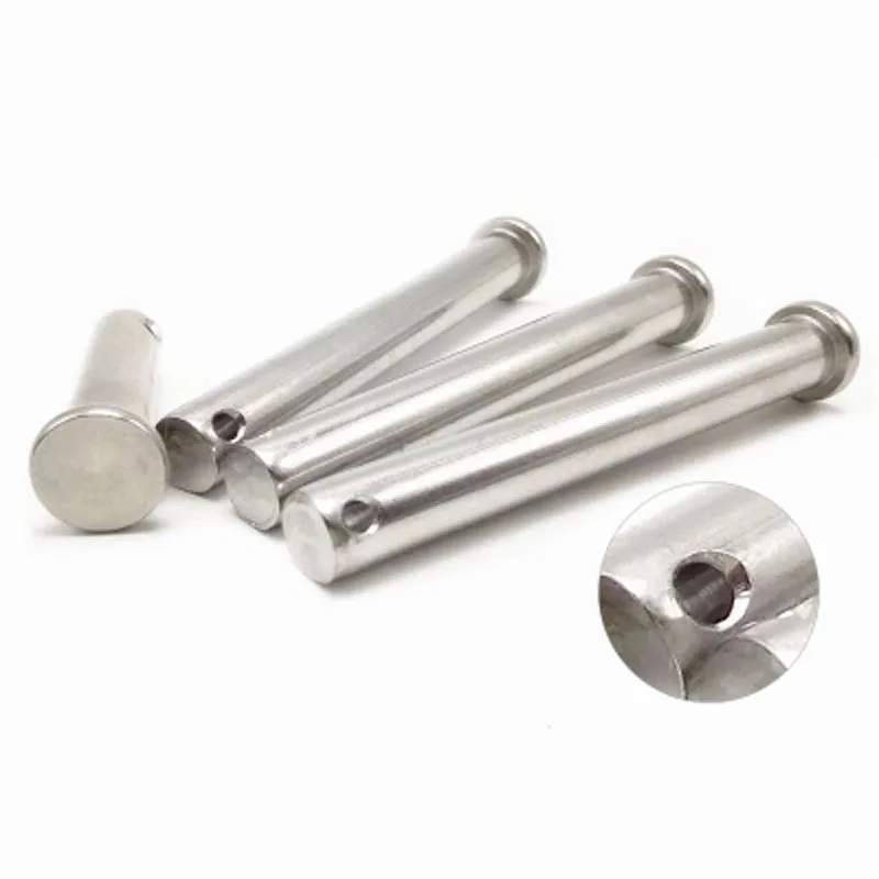 M6 Stainless Steel Column Pin Flat Head with Hole Position Pins GB882