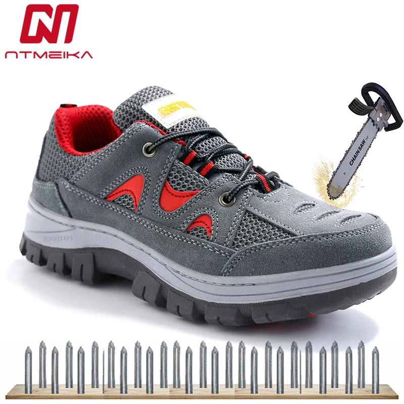 

Plus Size 35-46 Men Safety Shoes Steel Toe Fashion Breathable Work Shoes For Men High Quality Wear-resisting Safety Work Boots