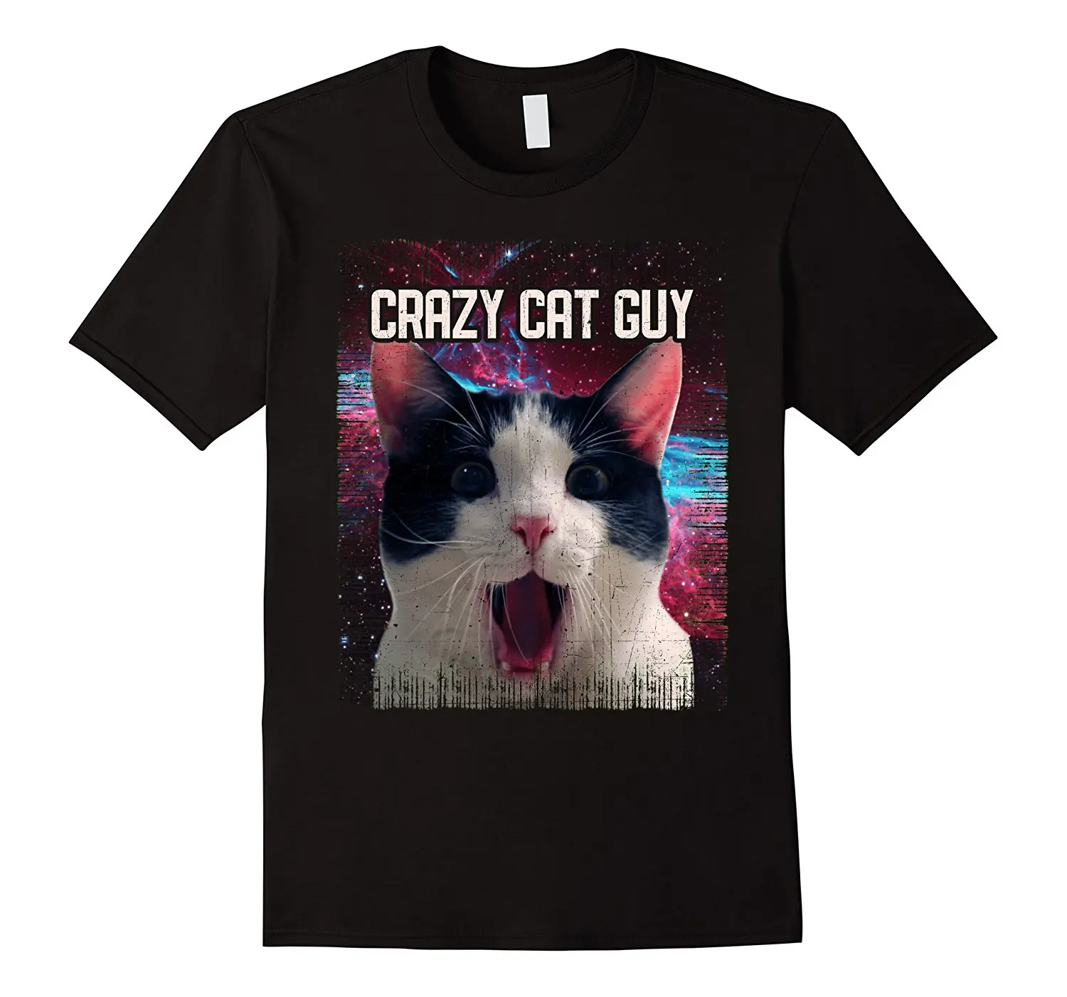 Crazy Cat Guy In Space Funny Cute Cat Apparel t shirtsin TShirts from