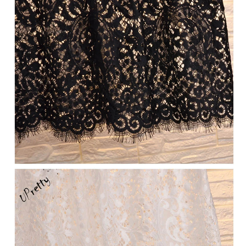 Весенне-летняя женская кружевная юбка, винтажная сексуальная клубная юбка с высокой талией, подходит ко всему, прозрачная Короткая мини-юбка белого и черного цвета, 107
