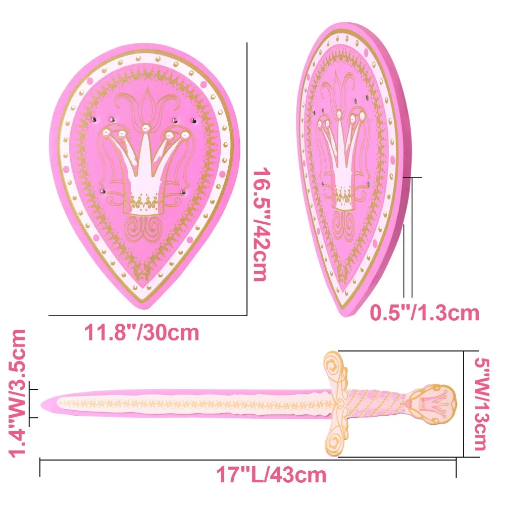 2 стиля безопасный средневековый меч из вспененного этилвинилацетата набор щитов принцесса пират оружие Девушки Мальчики ролевые игры Косплей открытый игрушки мечи подарок