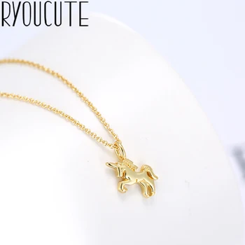 

Boho 925 Sterling Silver Horse Necklaces For Women Girls Fashion Jewelry Statement Charm Necklaces Pendant Collar Collares