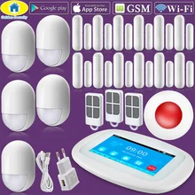 K52 Wi-Fi GSM сигнализация 4,3 дюймов TFT цветной дисплей сенсорный экран домашняя сигнализация Безопасность PIR движения дверь напоминание о закрытии