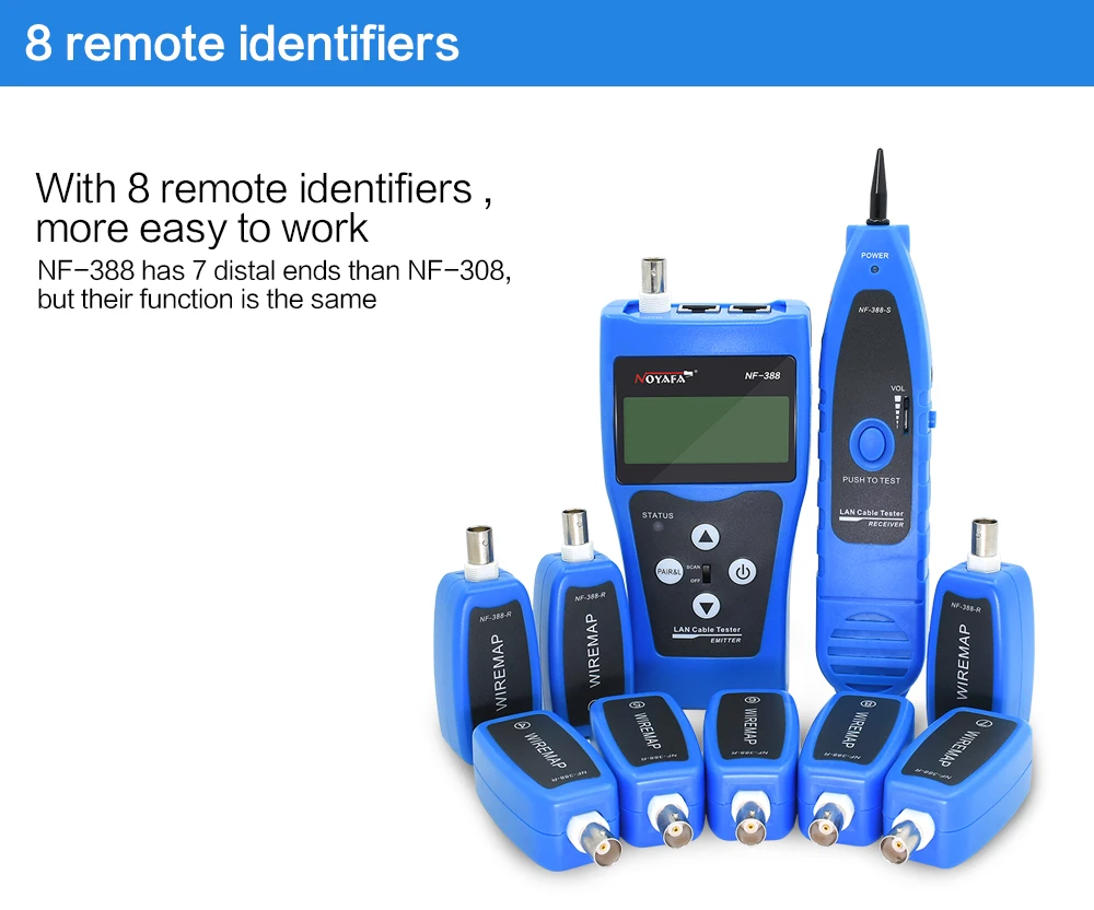 Синий Noyafa NF-388 для UTP STP RJ45 RJ11 тестер для телефонного кабеля Диагностика трассировщик тона комплект LAN сетевой тестер кабеля