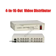Free Shipping 4 In 16 Out Composite BNC Video Distributor Amplifier 4CH To 16CH Splitter For CCTV Security Camera DVR System