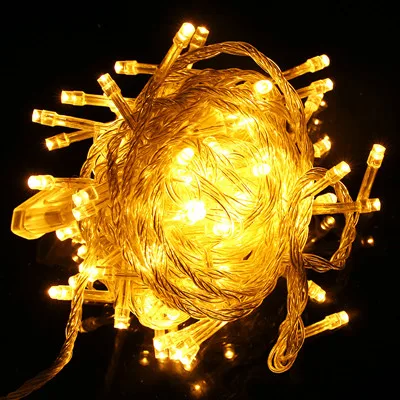 yellow Светодиодный светящиеся гирлянды light10M 20 м возможностью погружения на глубину до 30 м 50 м 100 м светодиодный новогодние гирлянды для Свадебная вечеринка праздничный декор для дворика гирляндовый свет - Испускаемый цвет: yellow