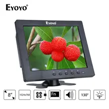 Eyoyo S801T монитор " 12 ms 1024x768 ЖК-экран дисплей с BNC/HDMl выход Встроенные Громкоговорители для CCTV ПК ноутбук DVR камера