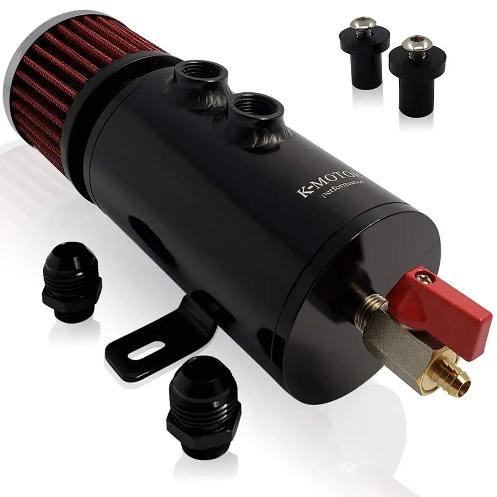 

K-Motor Performance AN10 Baffled Oil Catch Can Reservoir Tank With Breather Engine Oil Separator Filter