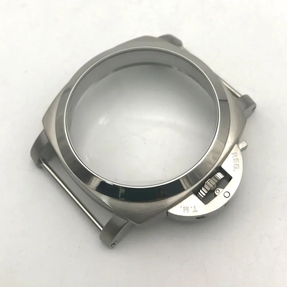 

47 mm Stainless Steel Brushed Hand Winding White Watches Case Fit For ETA 6497/ 6498 Movement