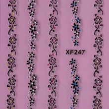 Водостойкие переводные наклейки для ногтей Красивые 3D Цветочные дизайнерские маникюрные инструменты для девушек и женщин наклейки для ногтей XF247