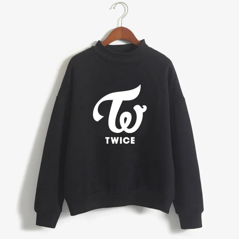 New Exo Blackpink Hoodies Women Warm Hoodies Twice Wanna One Got7 Sweatshirts Harajuku Ladies Monsta X Female Fan Hoodie - Цвет: blackTwice