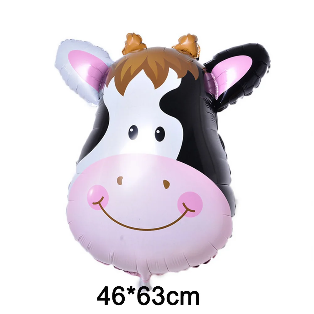 Cow 1 шт. воздушные шары из алюминиевой фольги с мультяшными животными для дня рождения, свадьбы, вечеринки, украшения для детского душа, Детские Подарочные игрушки, воздушные шары из фольги с тигром, коровой - Цвет: Cow