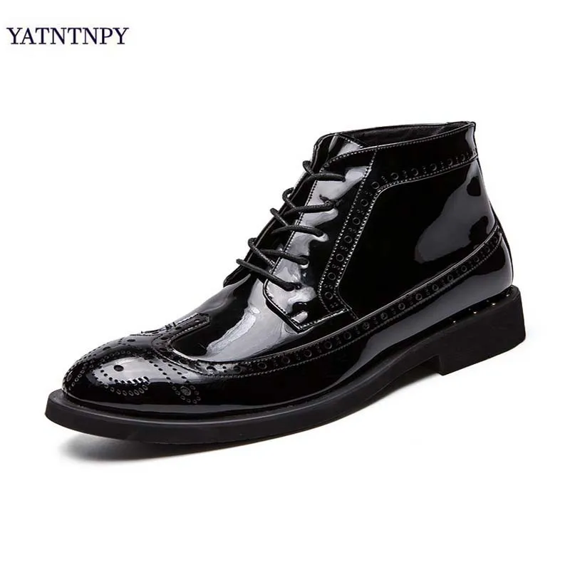 

YATNTNPY Genuine Split Leather Martin boots Winter Men Boots Fashion Martin Boots Big Size Slip-on Oxfords Man bota masculina