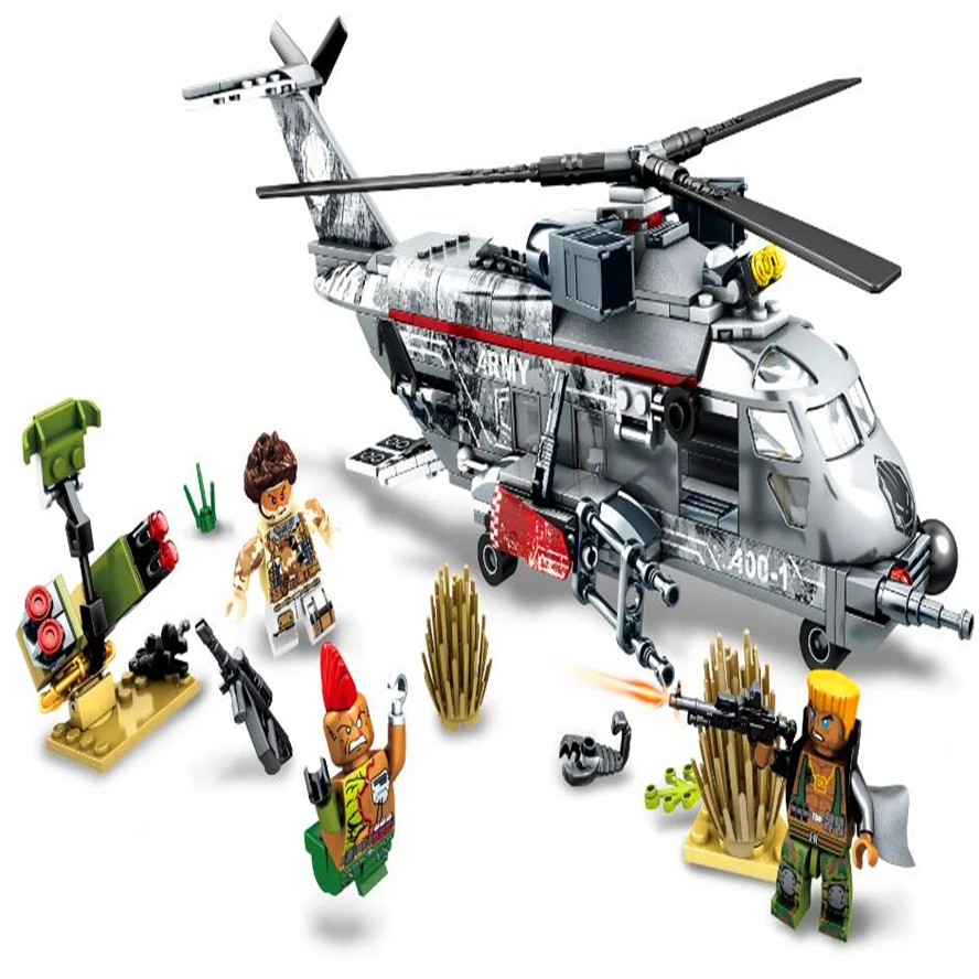

Sembo 11688 340Pcs Military SWAT Armed Black Hawk Helicopter Building Blocks Brick Compatible Technic Playmobil Toys