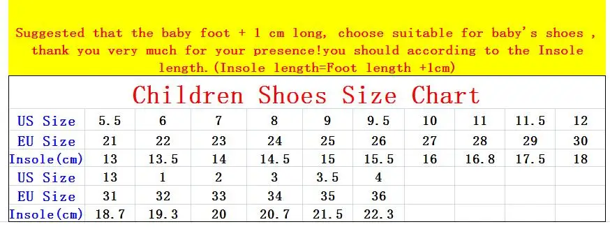 Korean Size Chart Children