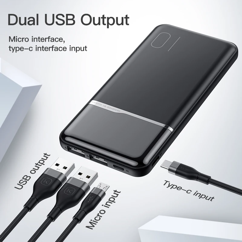 Online KUULAA Power Bank 10000 mAh Tragbare Aufladen Power 10000 mAh USB PoverBank Externe Batterie Ladegerät Für Xiao mi mi 9 8 iPhone