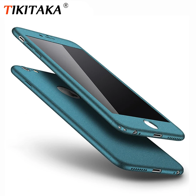 Чехол с полным покрытием корпуса 360 чехлы для телефонов iPhone 7 6 6s Plus модные матовые