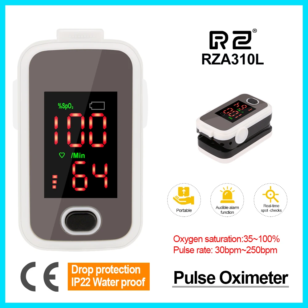 

Jumper Fingertip Pulse Oximeter Rate Drop Protection Blood Pressure Health Care CE FDA OLED display Oxygen A310L