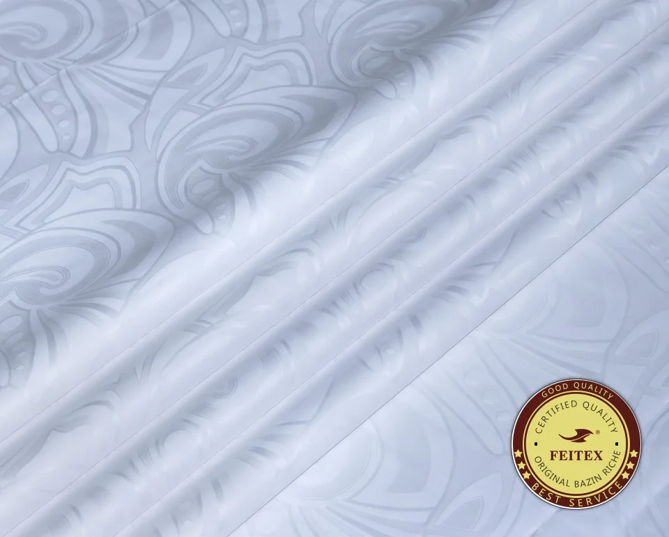 Ткань для одежды в африканском стиле Базен Riche Getzner пробовать парча белый Дамаск Shadda кафтан ткань 10 ярдов/шт