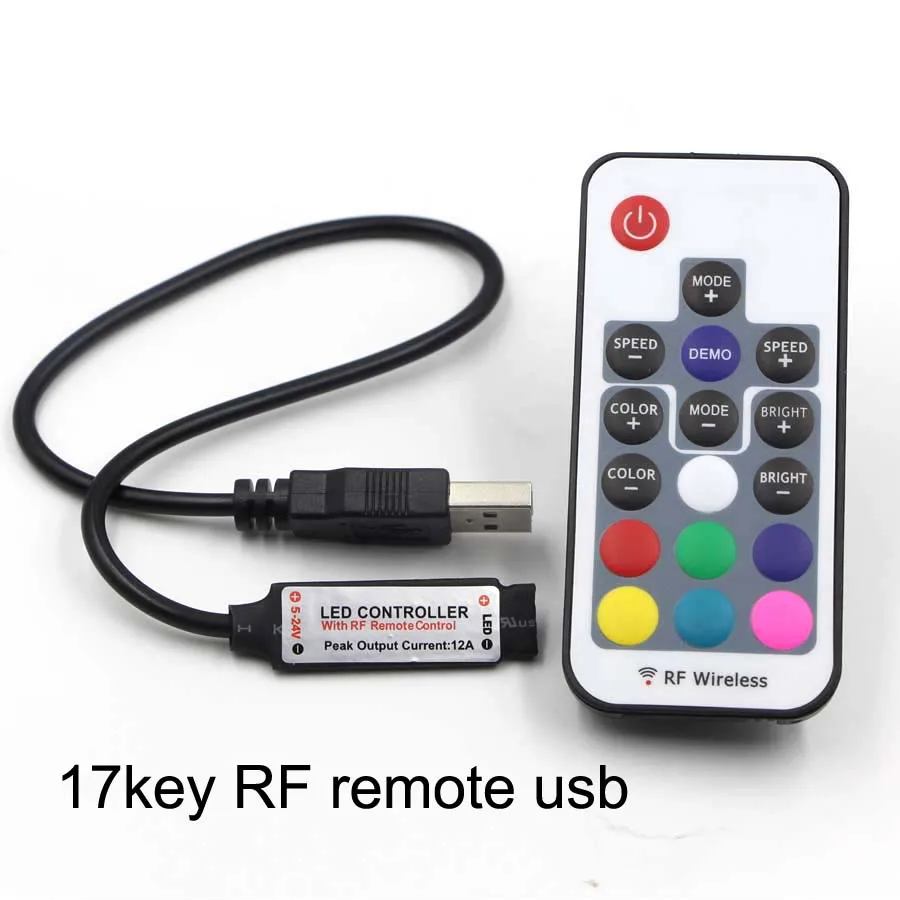 Контроллер USB DC 5V 12V 24V беспроводной пульт дистанционного управления Диммер Мини