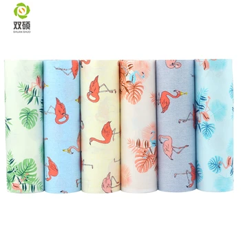 

Shuanshuo Twill Flamingo Print Cotton Patchwork Fabric ,DIY Sewing Quilting Fat Quarters Material For Doll Cloth 6PCS 40x50cm