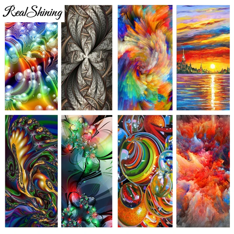 

5D DIY Diamond Painting Colourful Abstract Mandala Flowers Full square round Sky And Sea Cross Stitch Diamond Embroidery FS4520