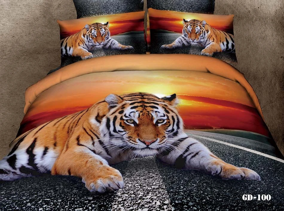 7 unids atardecer Tigre California king juegos de cama edredón funda nórdica sábanas colcha cama equipada diseñador animal print reina tamaño|sunset bedding sets|bedding setdesigner bedding sets - AliExpress