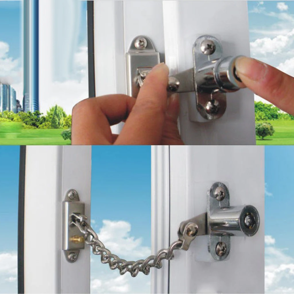 Sliding Door Window Chain Lock Children Safety Protection Anti-theft Lock