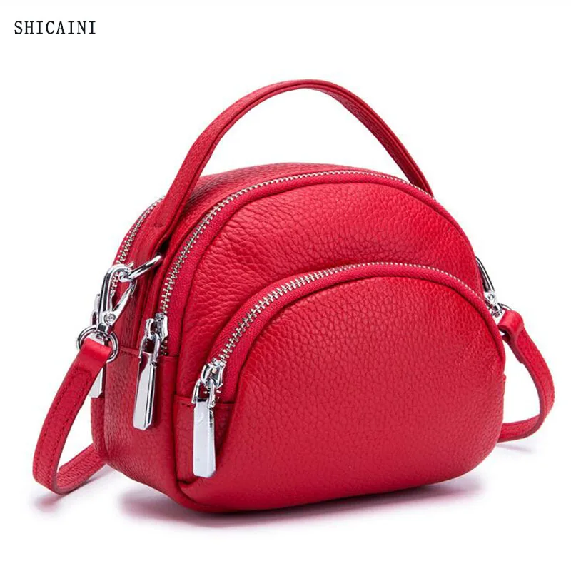 

Messenger Bag Female Genuine Leather Ladies Shoulder Bags Brand Small Women Handbag women leather handbags Soft New Shell Shape
