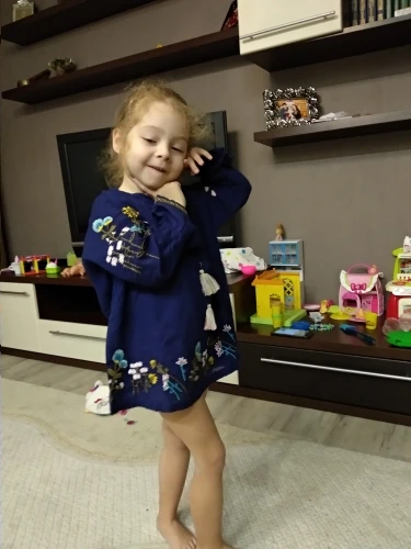 Spring Autumn 2-10 Years Cotton Navy Blue White Long Flare Trumpet Sleeve Embroidery Baby Kids Girls Tassels Blouse Shirt