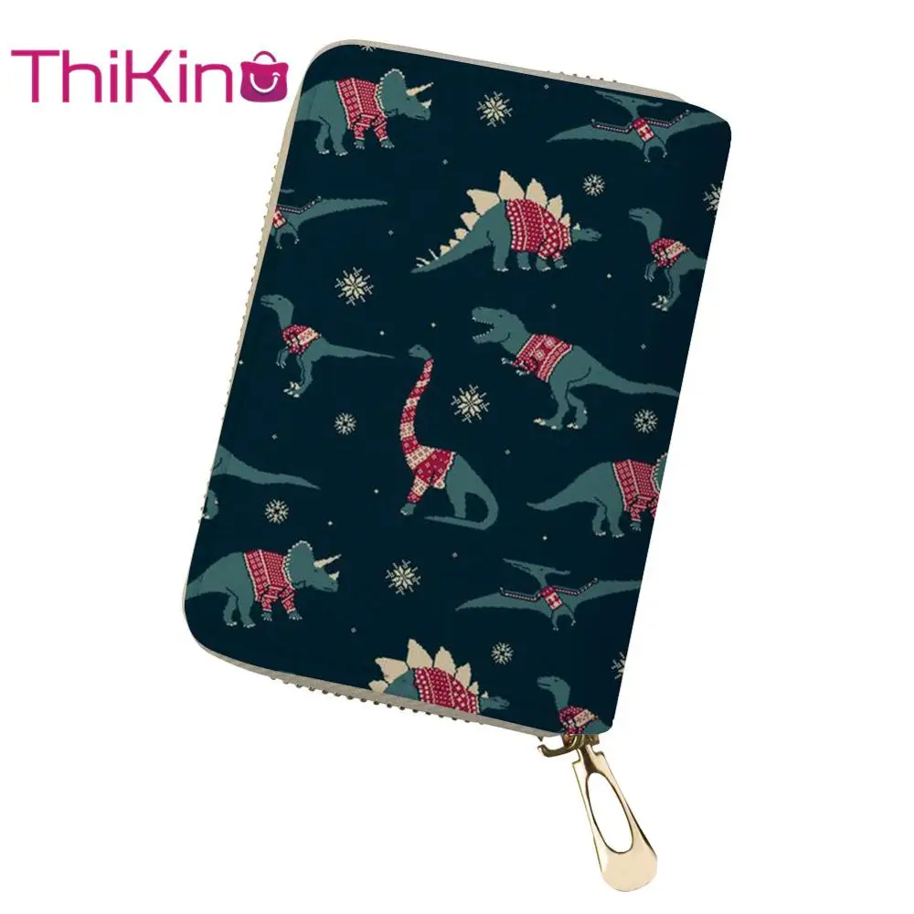 

Thikin Dinosaur Pattern Card Holder for Girls Teens Mini Card Bag Women Card Protector Students Card package Baby Storage Bags