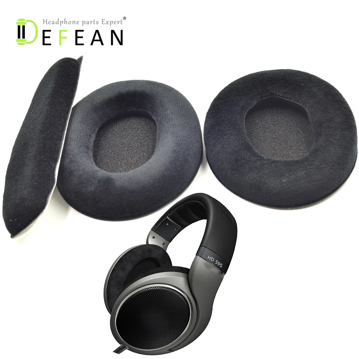 

Defean Replacement Ear Pads Cushion & headband cover For sennheiser HD515 HD555 HD595 HD518 HD558 Headphones