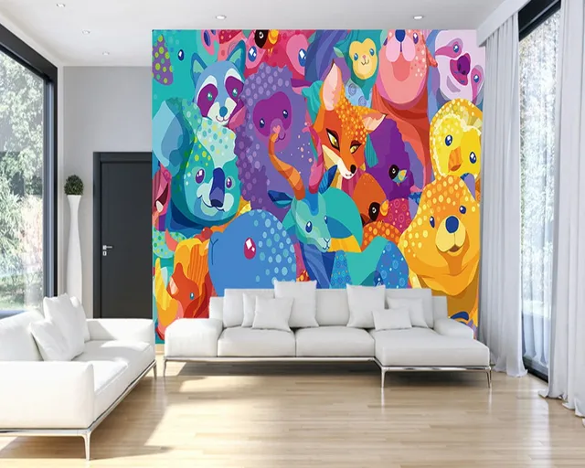 Free Shipping Custom Living Room Wallpaper Abstract Children Free Shipping Custom Living Room Wallpaper Abstract Children Bedroom Painting Animal Park Background Wall