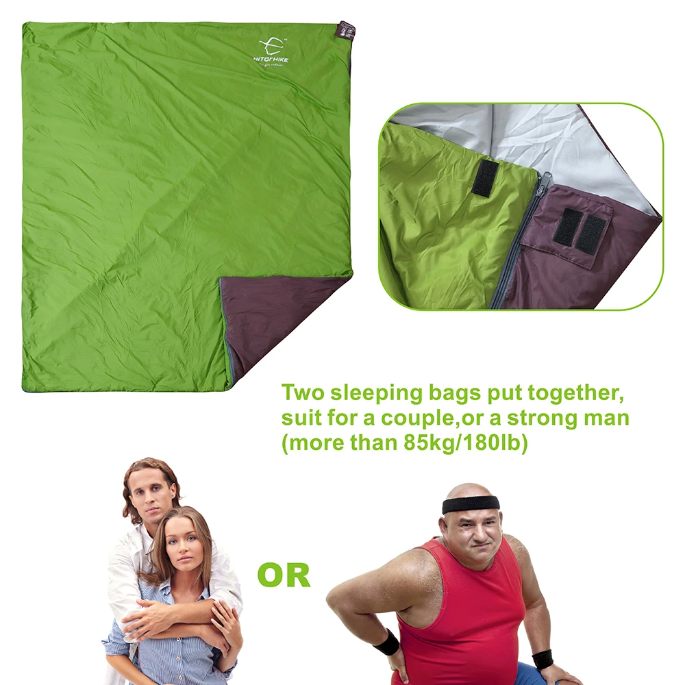 Outdoor Splicing Sleeping Bag Ultra Light Adult Portable Camping Hiking Bags Spring Autumn lazy bag sleeping bag