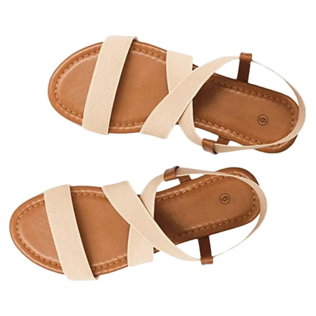 Г., Женская Нескользящая пляжная обувь на низком каблуке женские сандалии с перекрестными ремешками сандалии с открытым носком# YL5