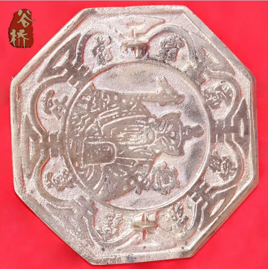 

B0601 418Bronze sculpture, convex bagua mirror apotropaic convex mirror pure copper statue